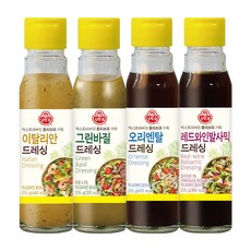 오뚜기 드레싱 215g 4개(이탈리안+그린바질+오리엔탈+레드와인발사믹), 4개