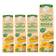 돈시몬 착즙 오렌지 주스 (x) 어린이캠핑 스페인산 100% 착즙 주스, 1L, 4개