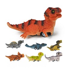 888玩具 888便利購 盒裝小恐龍回力車 迴力車 (6入裝) - 隨機顏色, 1個