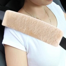 아모카 소프트 인조 모피 핏 커버 자동차 트럭 SUV 비행기 어깨 패드 카메라 백팩 스트랩 넥 쿠션 프로텍터 엑스트라 롱 15 7인치 다크 그레이, Beige Sheepskin, 10 5in 2pa