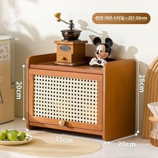 미니찬장 싱크대위수납장 엔틱선반 다기 홈카페 그릇 찻장, [메쉬 통기] 단일문 35cm