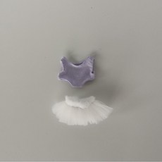 미니 라부부 발레복 내마음속의 비밀번호 시리즈 전용의상 4세대 라부부 발레 스커트 세트, 퍼플 발레복