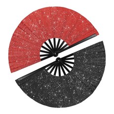 YELARXI Large Folding Fans for Line Dancing Foldable Decorative Handheld Hand Clacking Fan 2Pcs&