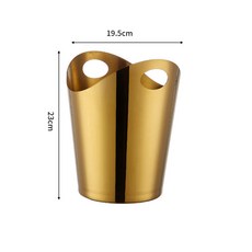 冰桶 商用酒吧冰塊桶 不銹鋼大容量香檳桶 啤酒桶 KTV冰桶 冰粒桶, 1個, 馬克切邊C款金色 5L