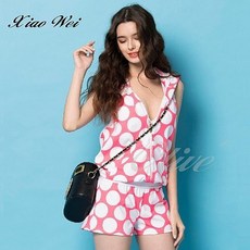 小薇的店 MIT沙兒斯品牌 台灣製 俏麗圓點普普風三件式比基尼泳裝 (M-L) 海灘泳衣, M