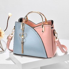 Nickkim皮革包製作DIY組合皮革工藝斜背托特包製作, 粉藍 (09)