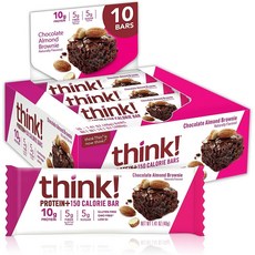 Think Thin 杏仁巧克力布朗尼棒, Chocolate Almond Brownie, 10入