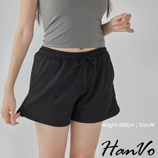 【HanVo】休閒高腰寬鬆運動短褲 吸濕排汗 簡約時尚 女生褲子