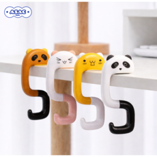 동물 가방걸이 세트 4p 아삭스퀘어, 4개, 너구리,팬더,고양이,라쿤