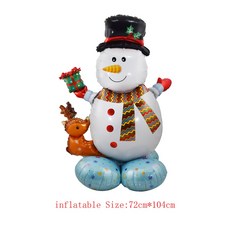 63인치 대형 스탠드형 크리스마스 파티 포일 장식 용품 풍선 나비다드 눈사람 2026, 기타, pedestal sanowman, 1개