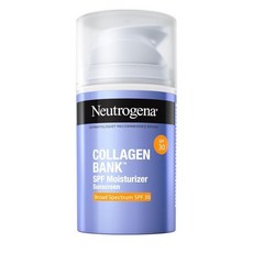 Neutrogena SPF 30 자외선 차단제가 함유된 뉴트로지나 콜라겐 뱅크 페이스 모이스처라이저 더 큰 크기의 안티에이징 넥 크림 마이크로 펩타이드 피부 천연 지지 및 방어, 30 SPF, 2.7 Fl Oz (Pack of 1)