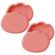 잼먹 실리콘 이유식 흡착볼, 핑크, 2개