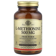 솔가 메티오닌 아미노산 500mg 90캡슐 x 2통 L-Methionine, 2개, 90정