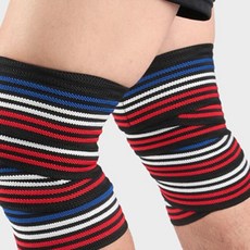 무릎관절 압박보호대 1P 마라톤무릎보호대, Black+Blue+white+Red