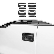 외부 도어 핸들 커버+포드 F150 랩터 2009-2014와 호환되는 테일게이트 핸들 커버 8피스 도어 핸들 커버 키트 외부 액세서리, 블랙 탄소 섬유 8PC