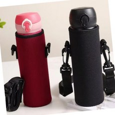 텀블러 물병 보온병 휴대용 파우치 보호케이스 가방 스트랩 어깨끈 야외 등산 여행, 1개, 블랙_550mL