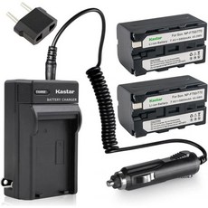 카스타 배터리 2개 세트 및 충전기 키트 교체용 소니 NPF770 NPF750 CCDRV100 CCDRV200 CCDSC9 CCDTR1 CCDTR940 CCDTR917 카메라