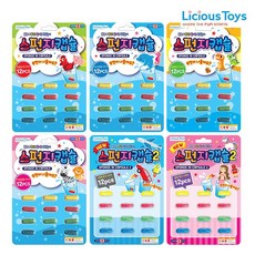 [리셔스토이] 스펀지캡슐 12P/6종/유아목욕놀이장난감, 동물농장시리즈, free