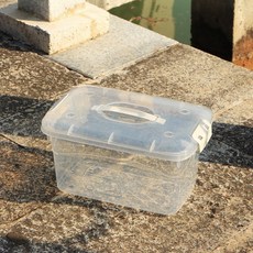 新款加厚手提水桶 魚護 車載活魚桶 養殖箱 烏龜飼養缸 釣魚箱 路亞餌 工具箱, 大号透明【长29.8宽19高15.94,-