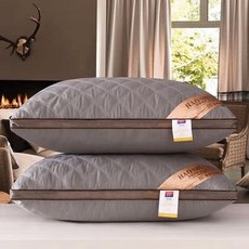 水洗枕-950克抗菌純棉七星級飯店枕-吸濕排汗超柔枕頭, 1個, 鉑金灰色, 鉑金灰色