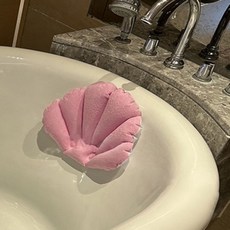 조개모양 욕조 머리 받침대 신생아목욕쿠션, 핑크
