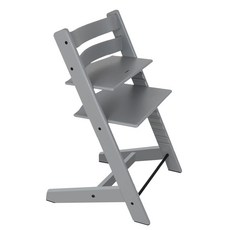 트리트랩 성장의자 높이조절 식탁의자 원목 공부의자 안전가드 포함, 스톰그레이