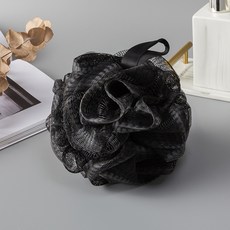 DFMEI 漸變沐浴球少女洗澡起泡球可愛大號高檔柔軟成人搓澡男用浴花細網, 1個, 黑網白邊