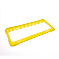 圓夢工廠 超質感車牌框 牌照框 汽車貨車 新型7碼車牌專用 造型時尚多色系 車牌保護框, 陽光黃 粗角型設計, 1個
