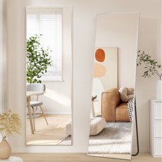 뷰티피크 직사각형 전신거울 3in1 스탠드 벽걸이 거치형 강화안전유리, 살버