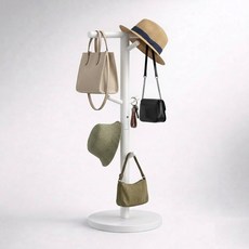 미엘레사 스탠드 가방 옷 모자 핸드백 걸이, 1개, 화이트