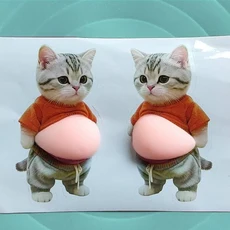 통통한 시바견 3D 스티커 강아지 배 귀여운 접착식, 02 4pcs-E