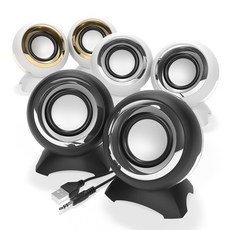 메이브 컴퓨터 pc 스피커 2채널 USB 게이밍 유선 M10, 블랙실버