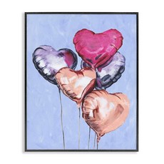 Stupell Industries 'Vibrant Heart Balloons' Framed Giclee Art Black 11 x 14 Inches Easy to Hang, 기본 옵션