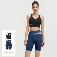 瑜珈背心短褲套裝，休閒透氣高彈裸感健身瑜珈服