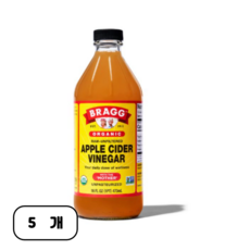 브래그 에플사이다비네거 유기농 사과 식초, 473ml, 5개