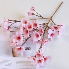 셀프 인테리어 용품 화사한 복숭아 벚꽃 인조 플라워 시들지 않는 아름다움 모형꽃, SIS-451 복숭아벚꽃, SIS-451 복숭아벚꽃_핑크