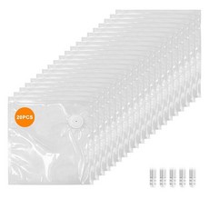 MEGAWISE 진공 지퍼 백 20개(21.6 x 21.6cm(8.5 8.5인치)) BPA 프리 재사용 가능한 식품 보관 가방 수비드 요리/냉동고/전자레인지 난방용 에어