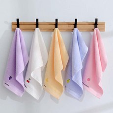 5매 세트 흡수력 좋은 순면 수건 핸드타월 키친타올 어린이집 유치원 네일샵 세면타월, 5개, 과일(25*45cm)