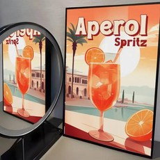 와인 아페롤 스프리츠 포스터 셀프 접착 스티커는 벽면에 적합하며 방수 방습 기능이, R. z7