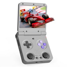 미유 플립 V2 미니 비디오 레트로 게임 콘솔 5인치 IPS 화면 64G 128G TF, 64G 8K Games, Grey