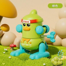 Striving duck 益智小鴨翻跟斗玩具 黃色上鍊後空翻, 綠色 後空翻奮鬥鴨, 1個