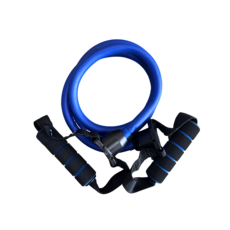 彈力拉力帶 健身阻力帶 泡棉握把 多功能訓練帶 輕巧便攜, 藍色, 1個