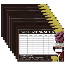 라수로아 30pcs 와인 시음 점수표 블라인드 시음 노트 시트 레코드 카드 와인 및 클럽 모임을 위한 빈티지 파티 용품