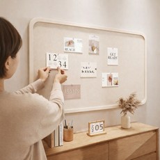 워라플 펠트 부착식 사진 메모 인테리어 게시판 보드, 폴리에스테르 섬유