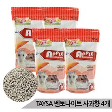 TAYSA 대용량 햄스터 벤토나이트 사과향 1kg x 4개, 상세설명 참조