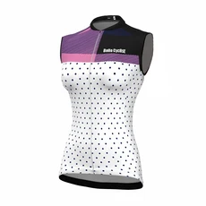 Bello Cyclist 여성 사이클링 조끼 민소매 여름 도트 라이드 자전거 의류 통기성 MTB 저지