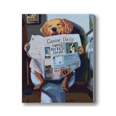 MANTO 台灣製造 大尺寸 DIY數字油畫 50x65cm 貓咪狗狗萌寵 初學者專用, 開心汪汪, 1套