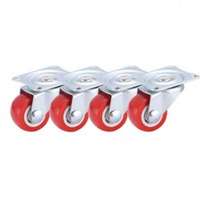 가구이동4PCS 가구 캐스터 바퀴 부드러운 의자 실버 플랫폼 E11971 고무 가정용 트롤리 Accessori 롤러, [01] 1.5 인치, 04 1.5 Inch, 1) 1.5 인치 - red A