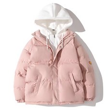 情侶連帽針織棉衣加絨棉襖 短款運動保暖棉服 棉大衣外套