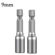 2PCS 6-13mm 임팩트 소켓 비트 1/4 "육각 섕크 마그네틱 스크류 드라이브 파워 드릴 어댑터 수리 도구, 02 2PCS 9mm
